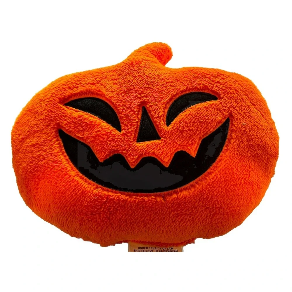 Target 2024 Hyde‎ & EEK! Orange Oval Pumpkin Faux Shearling Halloween Pillow New